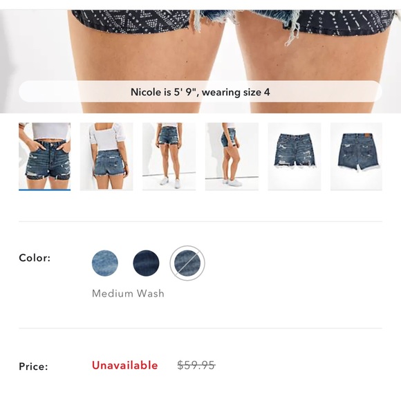 American Eagle Curve Shorts sz 12 - Picture 6 of 6